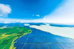 Floating solar power on Dau Tieng Lake.