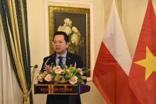 Ambassador Ha Hoang Hai speaks at the seminar. (Photo: Embassy of Viet Nam in Poland)
