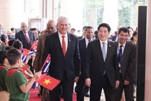 Miguel Díaz-Canel Bermúdez at the ceremony in Ha Noi on September 1. (Photo: VNA)