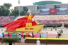 At the state-level rehearsal for the National Day parade in Ha Noi (Photo: VNA)