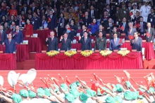 Leaders and former leaders of the Party and State, alongside international guests, attend the ceremony marking the 50th anniversary of the Liberation of the South and National Reunification.