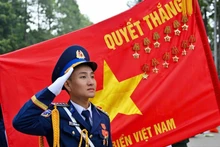 Vietnam Coast Guard officers during a pre-parade rehearsal. (Photo: nhandan.vn)