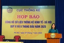 Nguyen Thi Huong, Director General of the General Statistics Office, spoke at the press conference. (Photo: nhandan.vn)