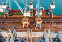 Export activities at Dung Quat deep-water port.