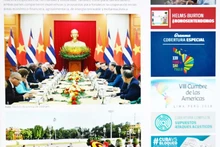 Granma – the official newspaper of the Communist Party of Cuba – praises the visit to Vietnam by President of the National Assembly of People’s Power and President of the Council of the State of Cuba Esteban Lazo Hernández. (Photo screenshot: VNA)