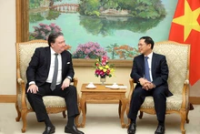 Deputy Prime Minister Bui Thanh Son (R) receives US Ambassador to Viet Nam Marc E. Knapper in Ha Noi on October 23. (Photo: VNA)