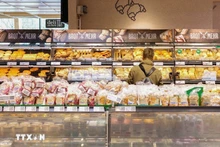 Shoppers at a supermarket in Berlin, Germany. (Photo: Xinhua/VNA)
