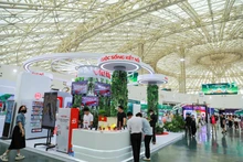 Booths at the space of Vietnamese national brands (Photo: VNA)