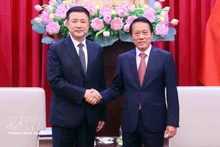 Vietnamese Minister of Public Security Gen. Luong Tam Quang (R) and his Chinese counterpart Wang Xiaohong at their meeting on March 17 (Photo: VNA)