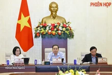 NA Chairman Tran Thanh Man speaks at the meeting. (Photo: VNA)
