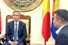 Vietnamese Ambassador to Cambodia Nguyen Minh Vu in an interview granted to the Cambodian News Agency (AKP) (Photo: VNA)