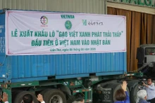 The first batch of low-carbon footprint rice is exported to Japan on June 5. (Photo: VNA)