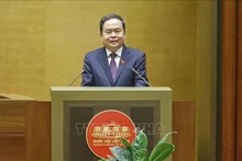 NA Chairman Tran Thanh Man addresses the conference in Ha Noi on June 25. (Photo: VNA)