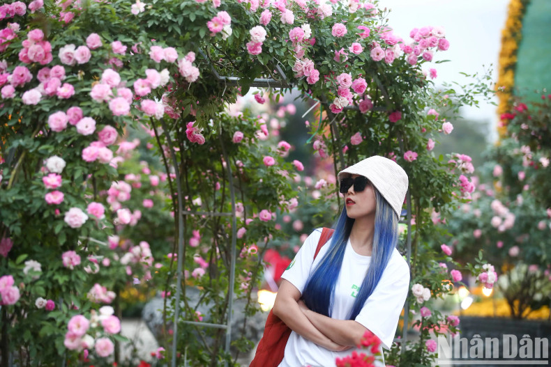 Me Linh Flower Festival attracts large numbers of young people and flower enthusiasts. Me Linh Flower Festival attracts large numbers of young people and flower enthusiasts.