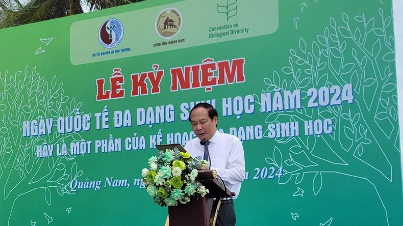 Deputy Minister of Natural Resources and Environment Le Cong Thanh speaks at the ceremony. Deputy Minister of Natural Resources and Environment Le Cong Thanh speaks at the ceremony.