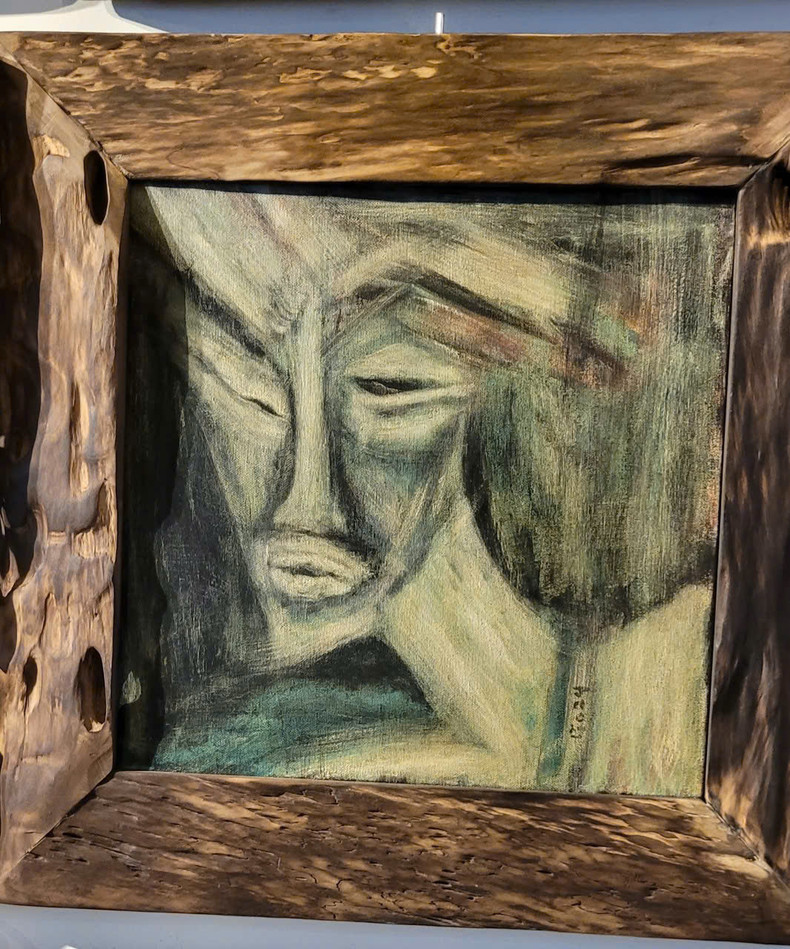 A painting at the exhibition. A painting at the exhibition.