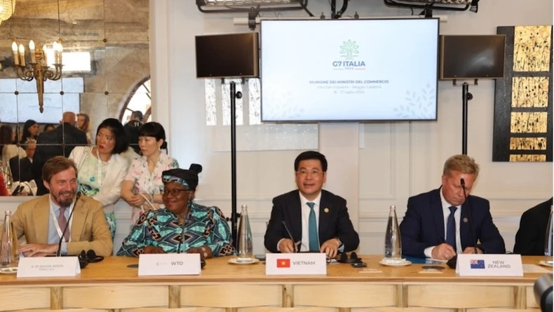 Minister Nguyen Hong Dien speaks at the meeting.