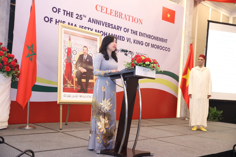 Deputy Foreign Minister Le Thi Thu Hang speaks at the celebration. (Photo: The Embassy of the Kingdom of Morocco in Vietnam)