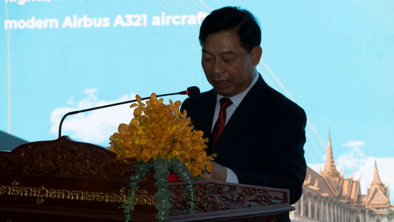 Ambassador Nguyen Huy Tang speaks at the event. (Photo: Nguyen Hiep)