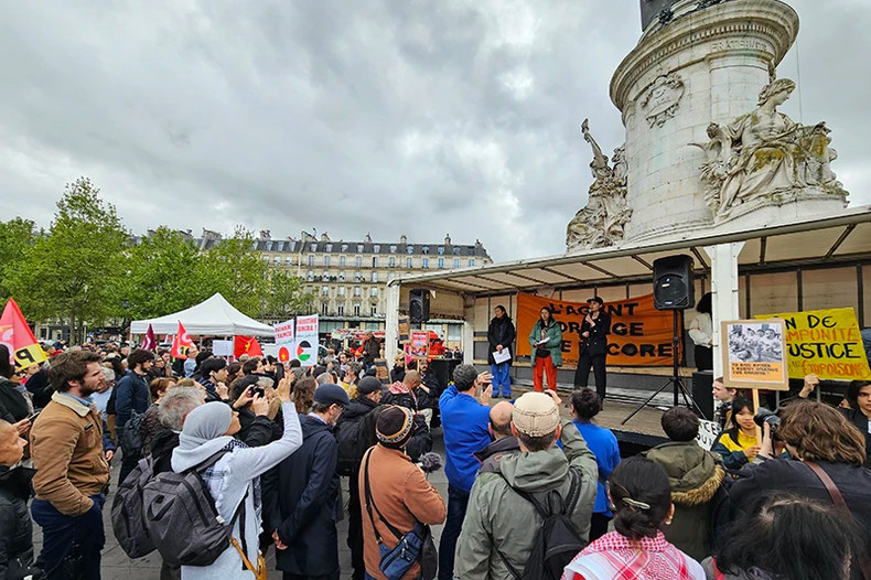 A rally was held in Paris on May 4, 2024, to support the lawsuit by Tran To Nga and to share the pain with Vietnamese Agent Orange victims. (Photo: MINH DUY)