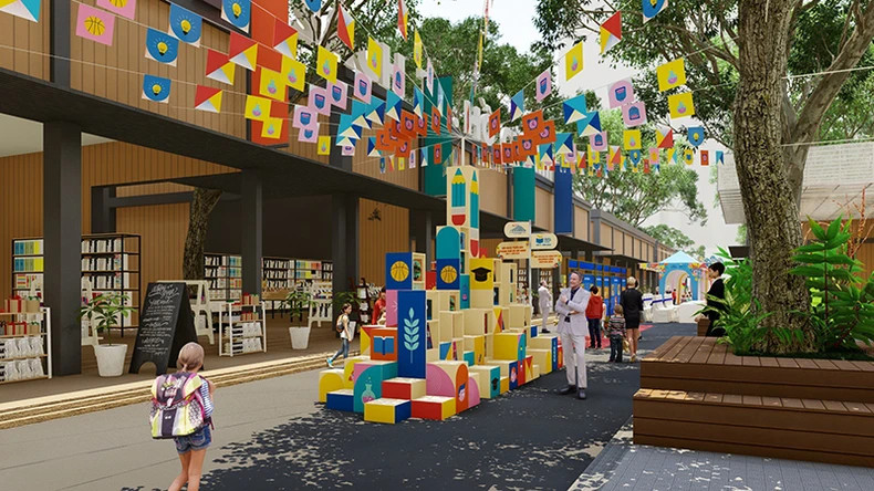 The space of the fifth Ho Chi Minh City Children's Book Fair. The space of the fifth Ho Chi Minh City Children's Book Fair.