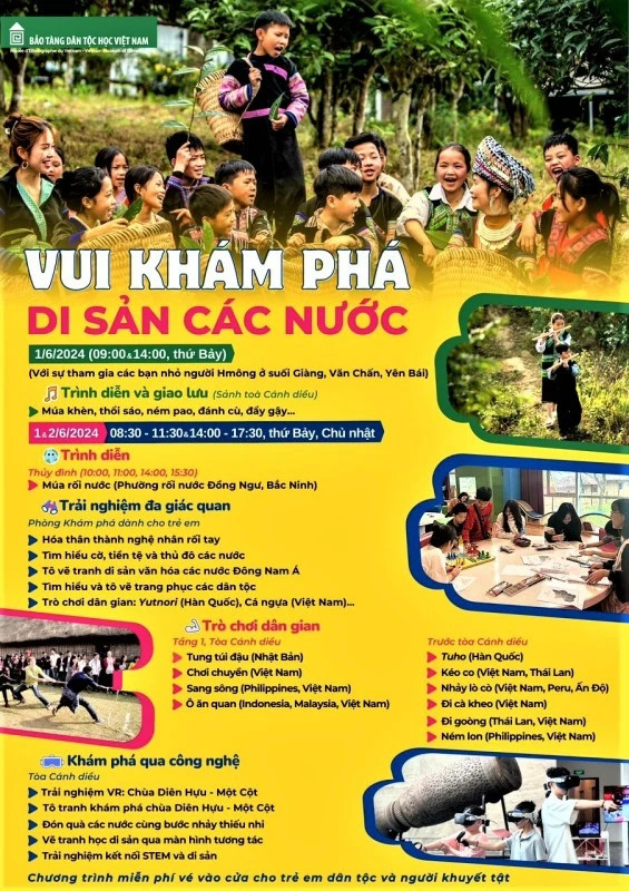 Poster introducing the programme for children on International Children’s Day. (Photo courtesy of the Vietnam Museum of Ethnology)