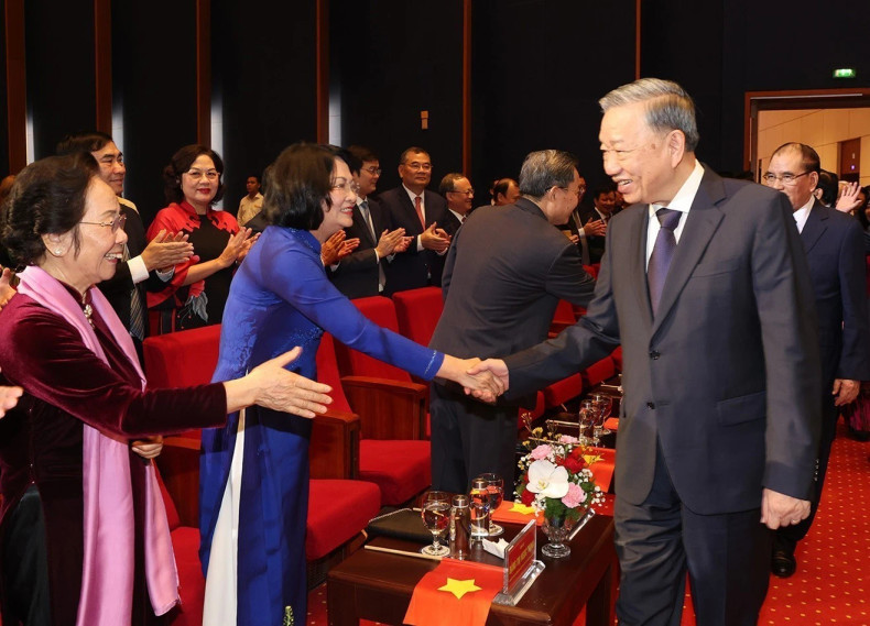 Party General Secretary and President To Lam attends the grand ceremony. (Photo: Tri Dung – VNA) Party General Secretary and President To Lam attends the grand ceremony. (Photo: Tri Dung – VNA)