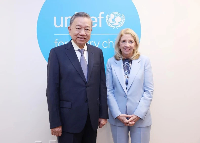 Party General Secretary and President To Lam and UNICEF Executive Director Catherine M. Russell. (Photo: VNA) Party General Secretary and President To Lam and UNICEF Executive Director Catherine M. Russell. (Photo: VNA)