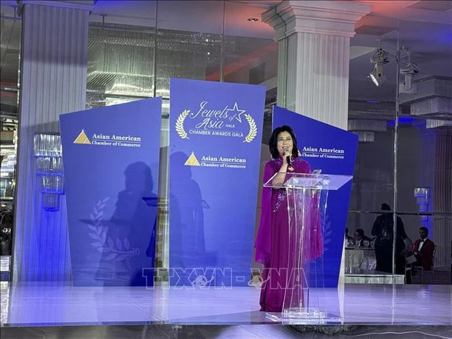 AACC President Cindy Shao speaks at the event. (Photo: VNA) AACC President Cindy Shao speaks at the event. (Photo: VNA)