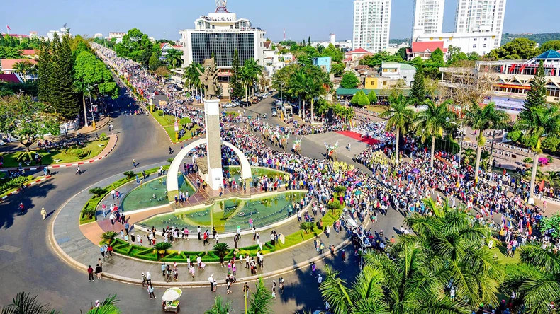 The central area of Buon Ma Thuot City, Dak Lak Province, during the festival season. (Photo: CONG LY) The central area of Buon Ma Thuot City, Dak Lak Province, during the festival season. (Photo: CONG LY)
