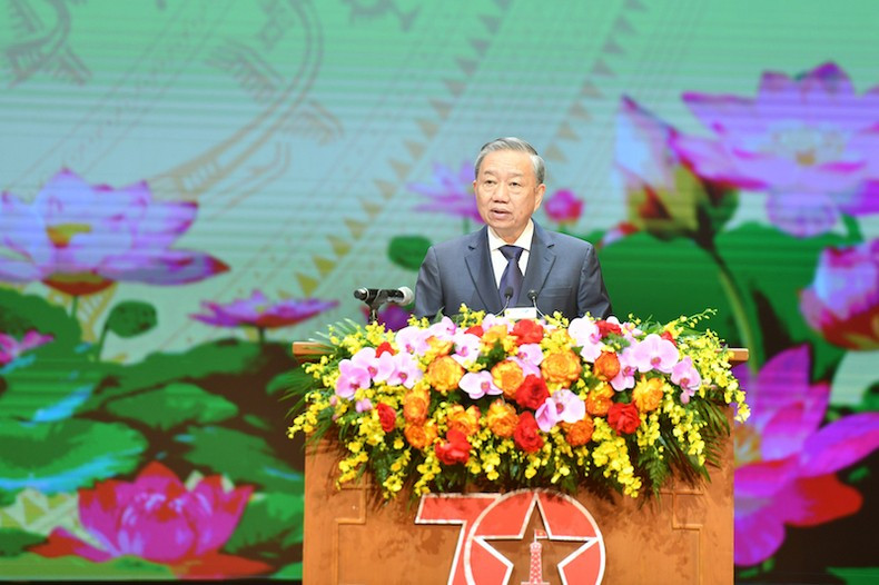 Party General Secretary and State President To Lam speaks at the ceremony. (Photo: NDO) Party General Secretary and State President To Lam speaks at the ceremony. (Photo: NDO)