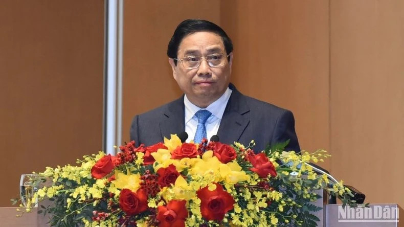 PM Pham Minh Chinh speaks at the conference. (Photo: NDO)