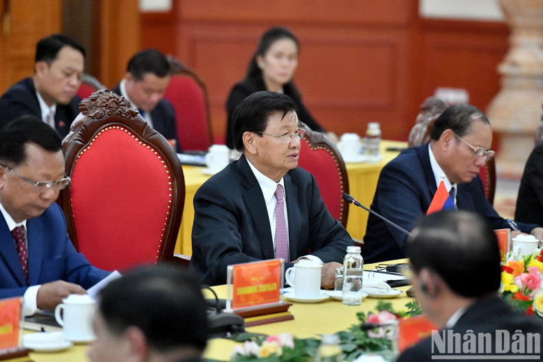 General Secretary of the LPRP Central Committee and President of Laos Thongloun Sisoulith speaks at the talks. General Secretary of the LPRP Central Committee and President of Laos Thongloun Sisoulith speaks at the talks.