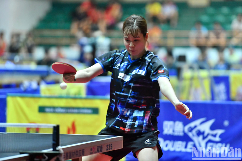 Table tennis beauty Nguyen Thi Nga competes with great determination at the 2024 Nhan Dan Newspaper National Table Tennis Championships. Table tennis beauty Nguyen Thi Nga competes with great determination at the 2024 Nhan Dan Newspaper National Table Tennis Championships.