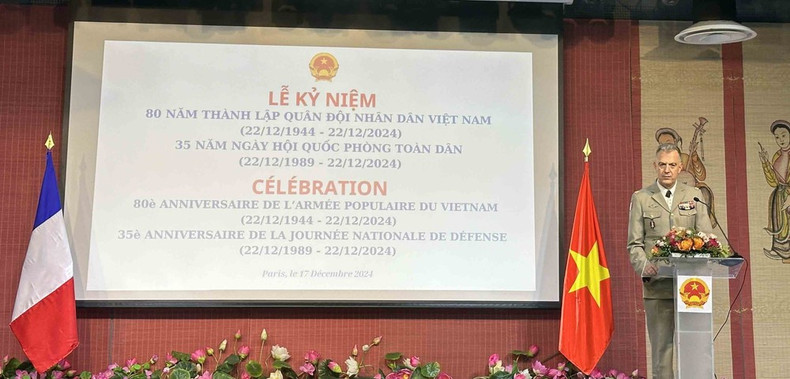 Deputy Chief of Staff of the French Army Major General Stéphane Richou speaks at the event. (Photo: VNA) Deputy Chief of Staff of the French Army Major General Stéphane Richou speaks at the event. (Photo: VNA)
