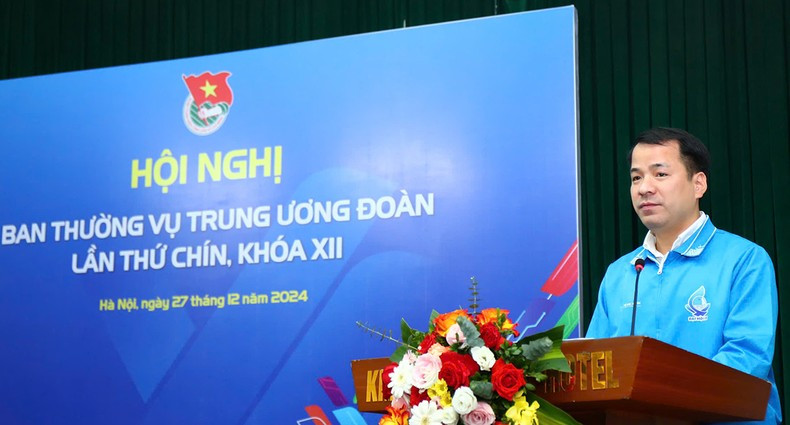 Ngo Van Cuong, Secretary of the HCYU Central Committee, delivers remarks at the conference. Ngo Van Cuong, Secretary of the HCYU Central Committee, delivers remarks at the conference.