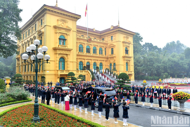 An overview of the welcome ceremony for Philippine President Ferdinand Romualdez Marcos Jr.