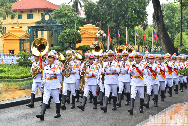 The Vietnamese military band at the welcome ceremony. The Vietnamese military band at the welcome ceremony.