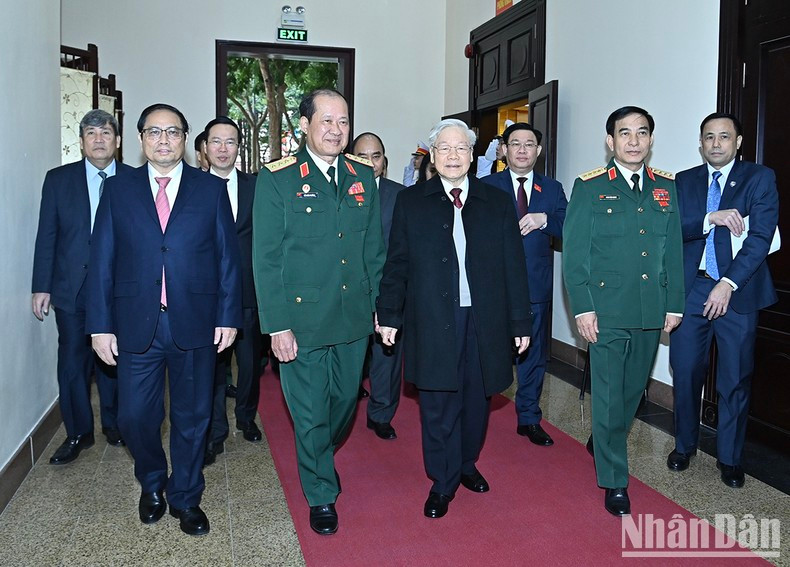 Party General Secretary Nguyen Phu Trong and other Party and State leaders attend the congress.