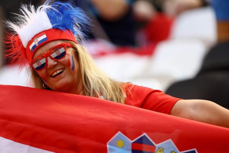 Croatia’s national flag inside a fan’s hands in their match against Morocco. (Photo: Reuters)