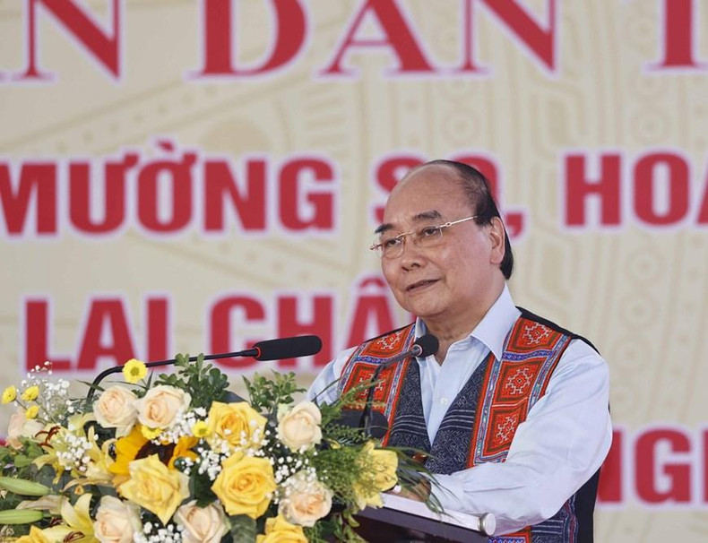 President Nguyen Xuan Phuc speaks at the event. (Photo: VNA)
