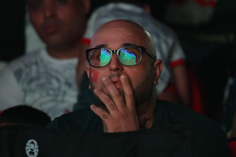 A Tunisia fan watches their match against Denmark. (Photo: Reuters)