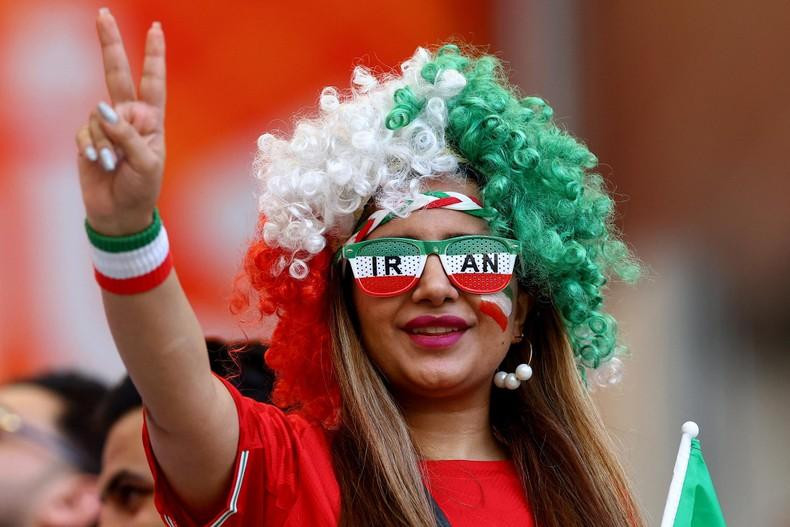 An Iran fan inside the stadium before their match against England. (Photo: REUTERS)
