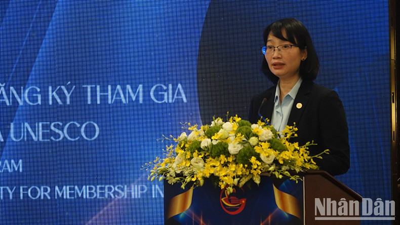 Tran Thi Dieu Thuy, Vice Chairwoman of Ho Chi Minh City People's Committee, delivers the opening speech at the seminar. Tran Thi Dieu Thuy, Vice Chairwoman of Ho Chi Minh City People's Committee, delivers the opening speech at the seminar.
