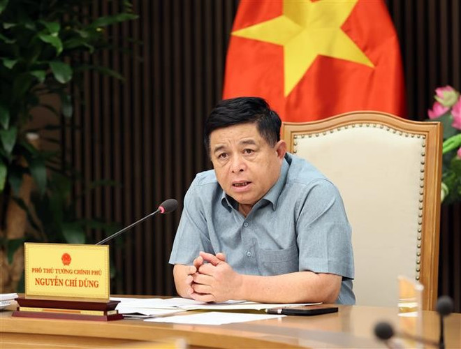 Deputy PM Nguyen Chi Dung speaks at the event (Photo: VNA)