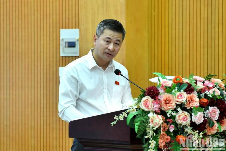 NA deputy Nguyen Phi Thuong speaks at the meeting. NA deputy Nguyen Phi Thuong speaks at the meeting.