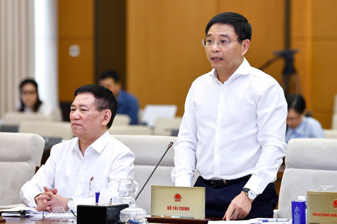 Minister of Finance Nguyen Van Thang speaks at the meeting (Photo: VNA)