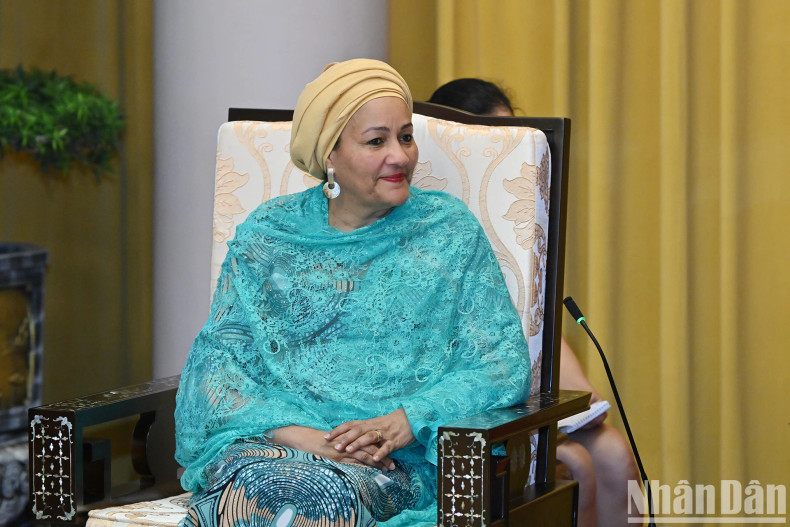 UN Deputy Secretary-General Amina J. Mohammed speaks at the event. UN Deputy Secretary-General Amina J. Mohammed speaks at the event.