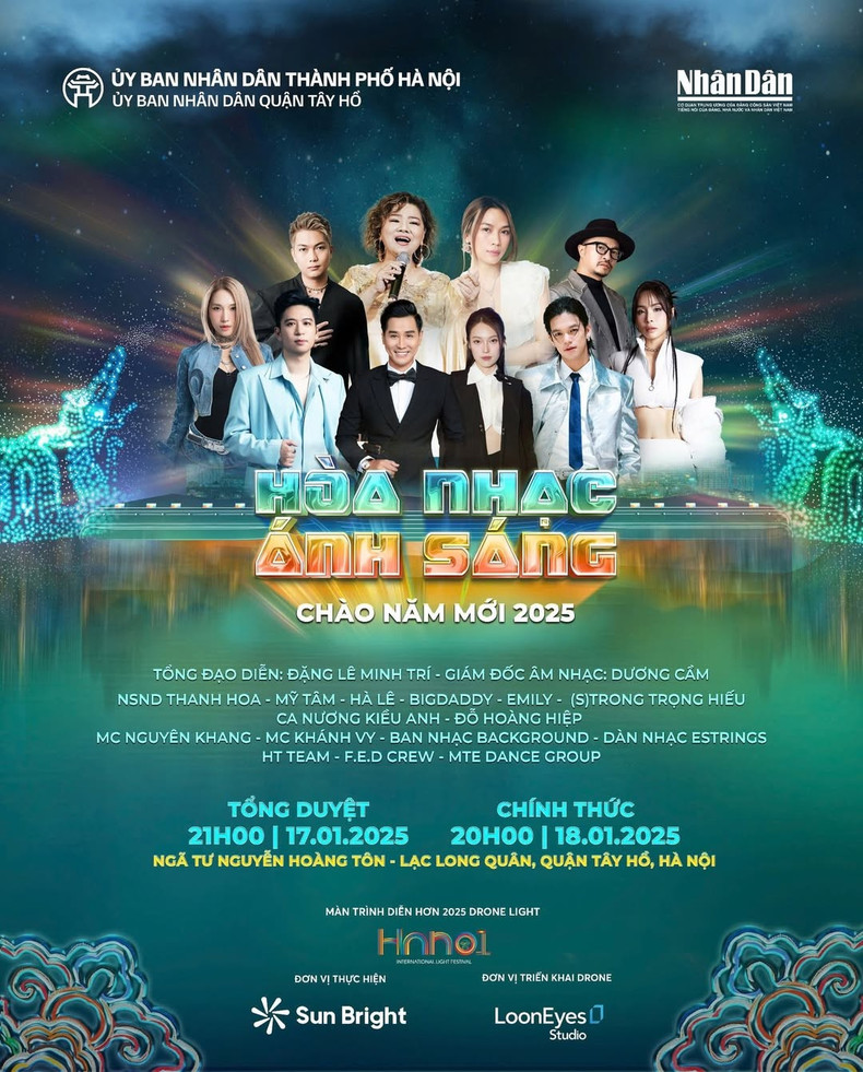 The stars to perform at the Light Symphony – Welcoming 2025.