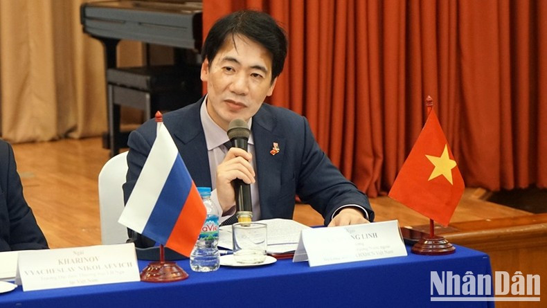 Ta Hoang Linh, Director General of Foreign Market Development Department under the Ministry of Industry and Trade, speaks at the press conference. (Photo: TRUNG HUNG) Ta Hoang Linh, Director General of Foreign Market Development Department under the Ministry of Industry and Trade, speaks at the press conference. (Photo: TRUNG HUNG)